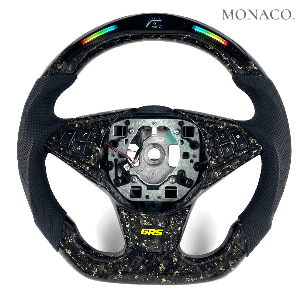 Custom carbon fiber steering wheel by Monaco