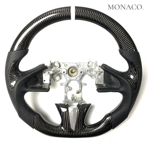 Custom carbon fiber steering wheel for Infiniti Q50-G37 (2014–2017): Black