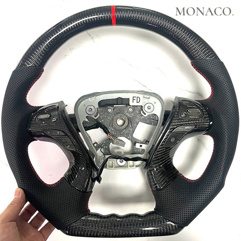 Custom carbon fiber steering wheel for Infiniti Q50-Q60-Q70-G37-G35-G25-M37 (2003–2024): Carbon Fiber