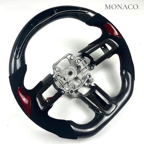 Custom carbon fiber steering wheel for Ford Mustang S550 (2015–2022): LED Carbon