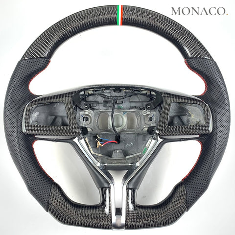 Custom carbon fiber steering wheel for Maserati Levante Ghibli Quattroporte GT (2014–2018): Carbon