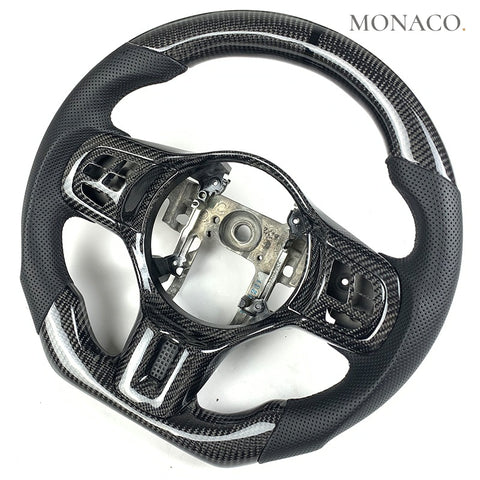 Custom carbon fiber steering wheel for Mitsubishi Lancer Evolution X (2008–2015): Carbon