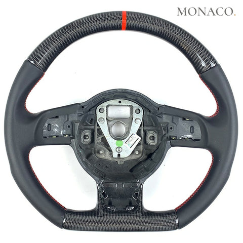 Custom carbon fiber steering wheel for Audi A3 A4 A5 B8 A6 Q3 Q5 Q7 S3-S6 RS3-RS7 R8 TT (2008–2024): Carbon
