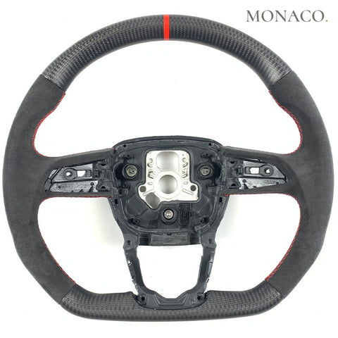 Custom carbon fiber steering wheel for Audi A3 A4 B8 A5 B8 A6 C7 A7 A8 S3 S5 Q7 Q8 (2008–2018): Suede Matte Carbon