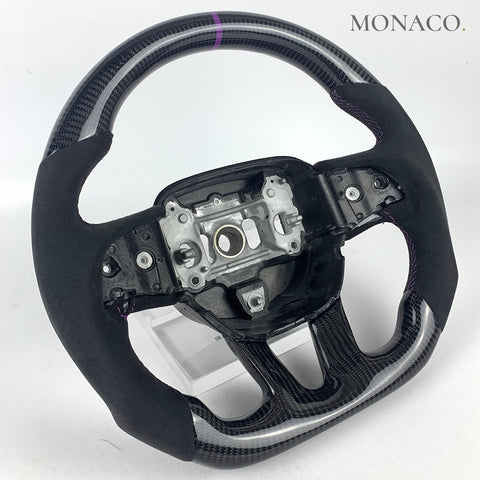 Custom carbon fiber steering wheel for Dodge Charger Challenger (2015–2023): Suede Carbon