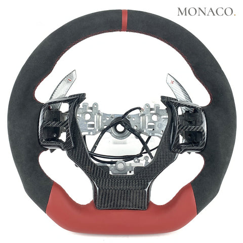 Custom carbon fiber steering wheel for Lexus IS IS300 IS350 IS F RX NX ES LX570 (2014–2020): All Leather Carbon