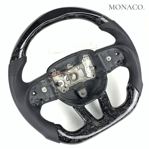 Custom carbon fiber steering wheel for Dodge Charger Challenger SRT (2015–2023): LED Forged Carbon
