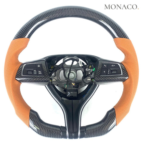 Custom carbon fiber steering wheel for Maserati Ghibli Levante Quattroporte (2014–2020): Carbon