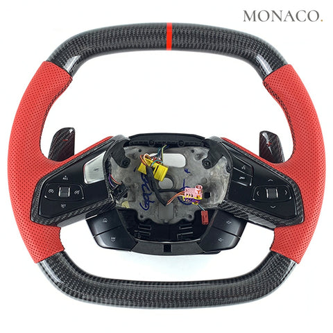Custom carbon fiber steering wheel for Chevrolet Corvette C8 (2020–2023): Carbon