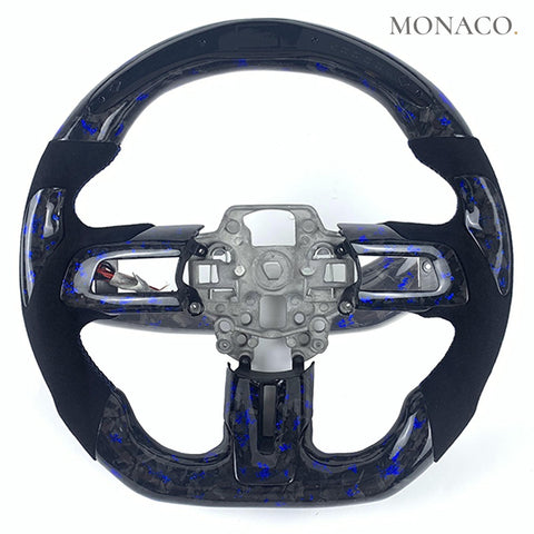 Custom carbon fiber steering wheel for Ford Mustang GT S550 (2015–2023): LED Forged Carbon