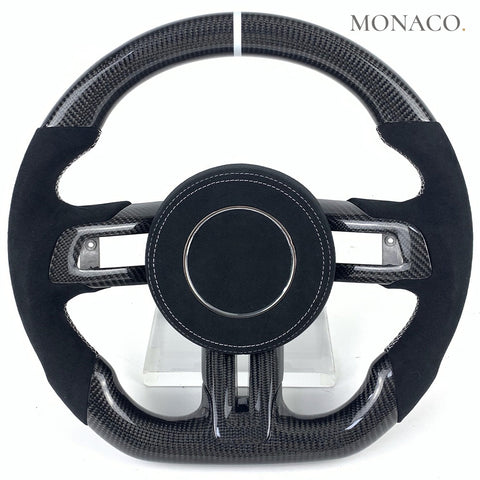 Custom carbon fiber steering wheel for Ford Mustang GT (2015–2024): Carbon