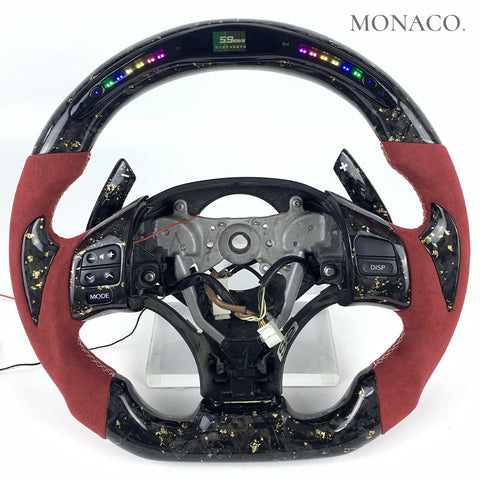 Custom carbon fiber steering wheel for Lexus IS IS F IS250 IS350 (2010–2013): LED Forged Carbon