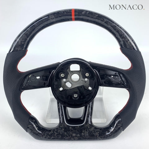 Custom carbon fiber steering wheel for Audi A3 A4 A5 A6 A7 A8 S3 S4 S5 S6 S7 RS5 B8 B9 C6 C8 (2008–2024): Forged Carbon