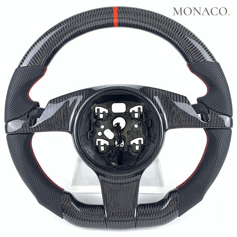 Custom carbon fiber steering wheel for Porsche Panamera Macan Cayenne 911 718 958 970 971 (2010–2024): Carbon