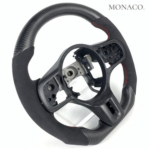 Custom carbon fiber steering wheel for Mitsubishi Lancer Evolution X (2008–2015): Suede Matte Carbon