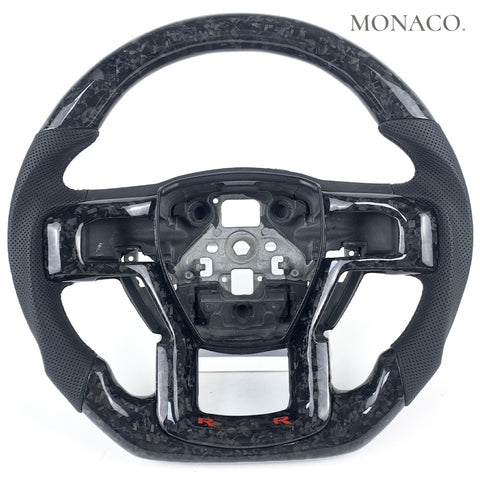 Custom carbon fiber steering wheel for Ford Ranger Raptor F-150 (2017–2024): Forged Carbon