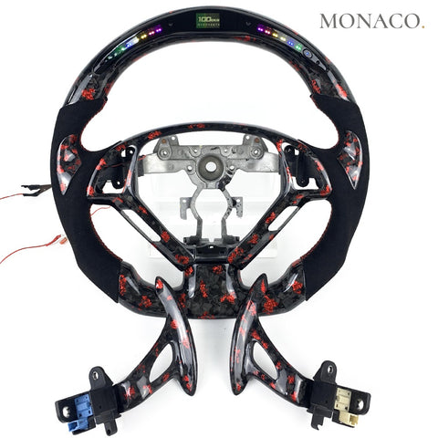 Custom carbon fiber steering wheel for Infiniti G37x-G37S-G37-G35-G25 (2003–2013): Red
