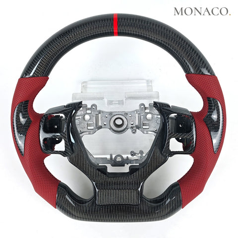 Custom carbon fiber steering wheel for Lexus NX GX GS ES IS RX RC300 RC350 (2014–2022): Perforated Leather Carbon