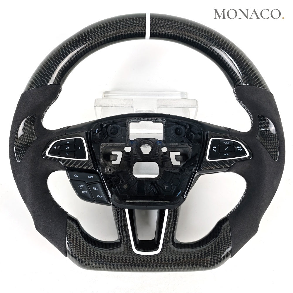 2015–2018 Ford Focus Mk3 Carbon Fiber Steering Wheel – Suede & Carbon Fiber
