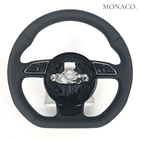 Custom carbon fiber steering wheel for Audi A3 A4 A5 A6 Q3 Q5 (2010–2015): Real Leather