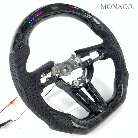 Custom carbon fiber steering wheel for Mazda Mazda3 Mazda6 CX-4 CX-5 CX-30 MX-5 RX-8 (2012–2024): LED Forged Carbon