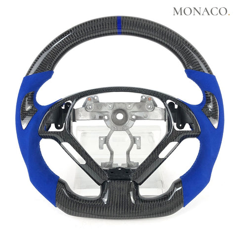 Custom carbon fiber steering wheel for Infiniti G37-G35 (2015–2024): Blue