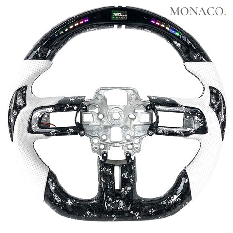 Custom carbon fiber steering wheel for Ford Mustang GT Shelby S550 (2015–2023): LED Forged Carbon