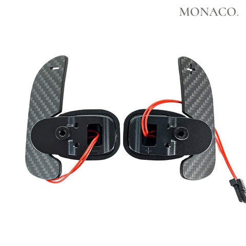 Custom carbon fiber steering wheel for Mercedes-Benz A45 models, W204-W205-W176-W246-W463-W222-W156-W251 (2007–2019): Magnetic Carbon Fiber Paddle Shift