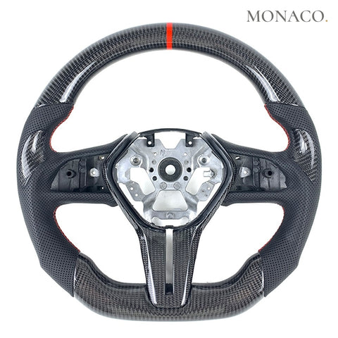 Custom carbon fiber steering wheel for Infiniti Q50-Q60-G37-G35-G25 (2003–2024): Perforated Leather
