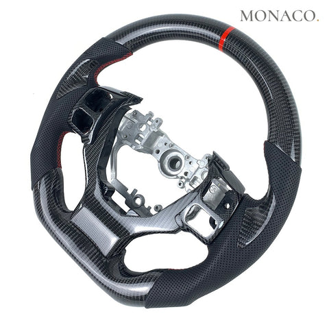 Custom carbon fiber steering wheel for Lexus NX GX GS ES IS RX RC300 RC350 (2014–2022): Perforated Leather Carbon