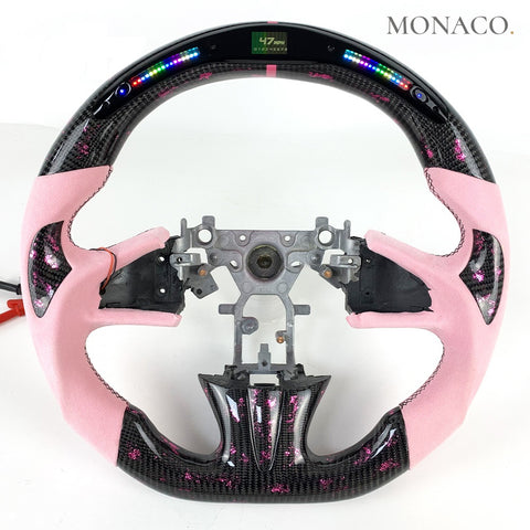 Custom carbon fiber steering wheel for Infiniti Q50-QX55 (2014–2024): Pink