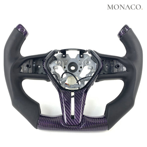Custom carbon fiber steering wheel for Infiniti Q50-Q60-QX60-QX50 (2014–2024): Purple