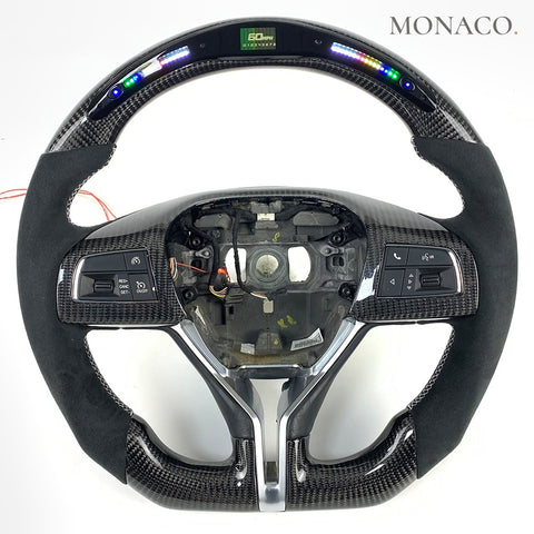 Custom carbon fiber steering wheel for Maserati Ghibli Levante Quattroporte (2014–2020): Suede LED Carbon