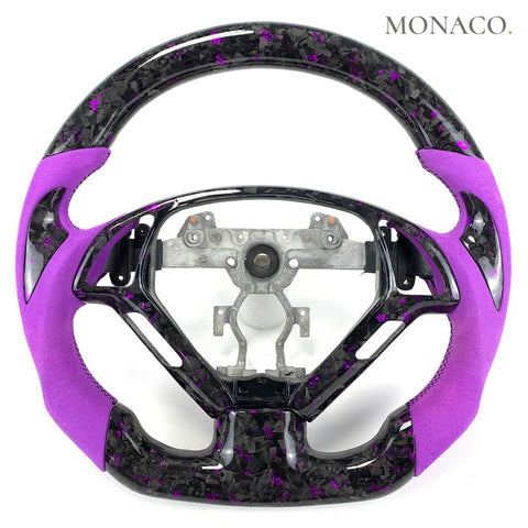 Custom carbon fiber steering wheel for Infiniti Q60-G37-G35 (2013–2016): Purple