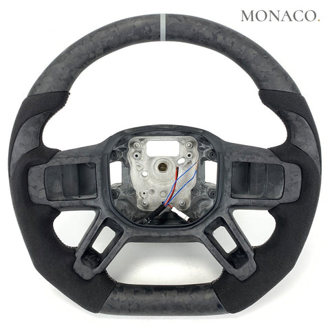 Custom carbon fiber steering wheel for Land Rover Defender 90 110 130 (2020–2025): Suede Matte Carbon
