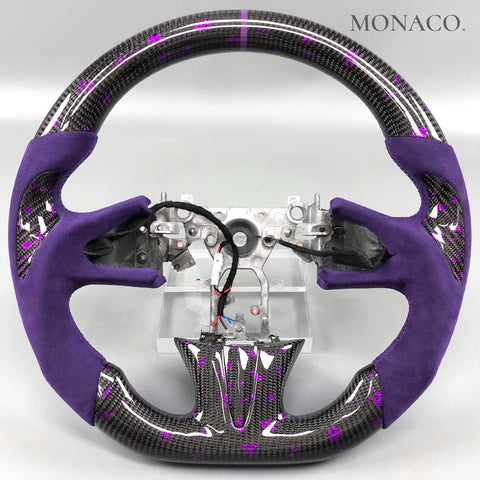 Custom carbon fiber steering wheel for Infiniti Q50-Q60 (2015–2017): Purple