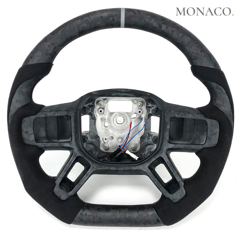 Custom carbon fiber steering wheel for Land Rover Defender 90 110 130 (2020–2025): Matte Forged Carbon