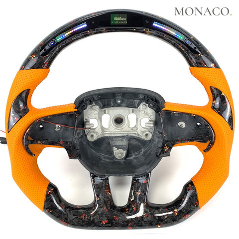 Custom carbon fiber steering wheel for Dodge Charger Challenger SRT (2015–2023): LED Forged Carbon