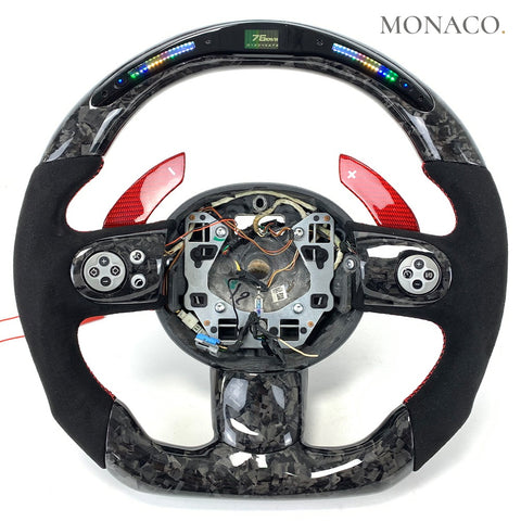 Custom carbon fiber steering wheel for Mini Cooper Cooper S & JCW F55 F56 F57 (2014–2026): Forged Carbon