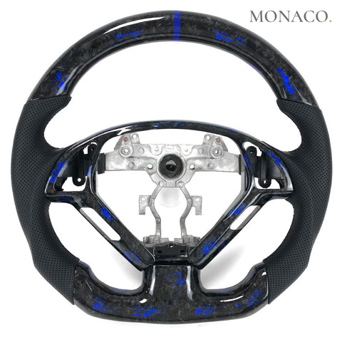 Custom carbon fiber steering wheel for Infiniti G37 (2008–2013): Deep Blue