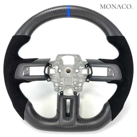 Custom carbon fiber steering wheel for Ford Mustang S550 (2015–2023): Matte Carbon