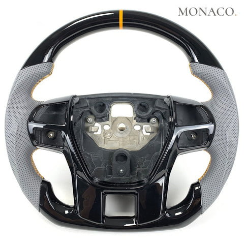 Custom carbon fiber steering wheel for Ford Ranger Raptor F-150 Everest (2016–2020): Piano Black Carbon