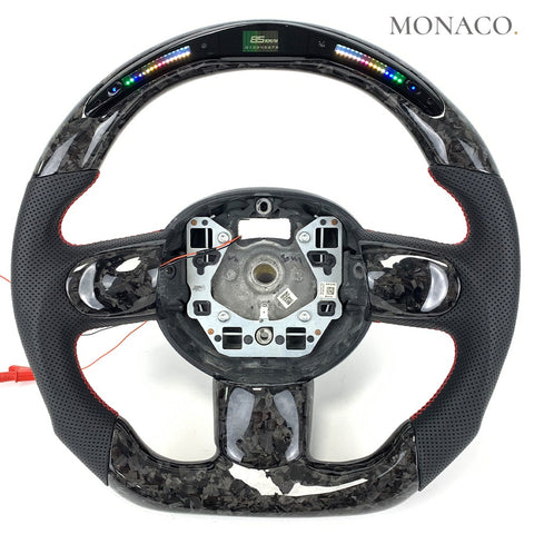 Custom carbon fiber steering wheel for Mini Cooper Cooper S & JCW F55 F56 F57 (2014–2026): Forged Carbon