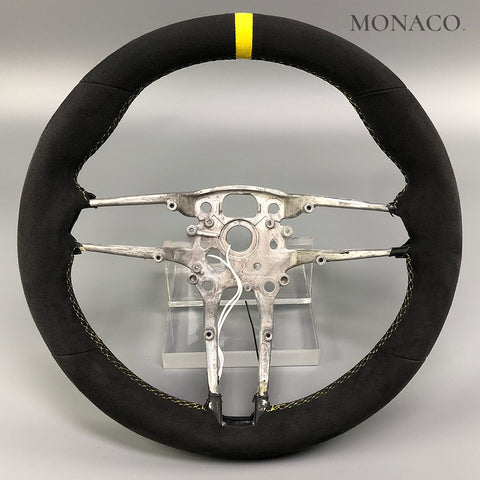 Custom carbon fiber steering wheel for Porsche 911 991.2 718 (2016–2019): Full Suede