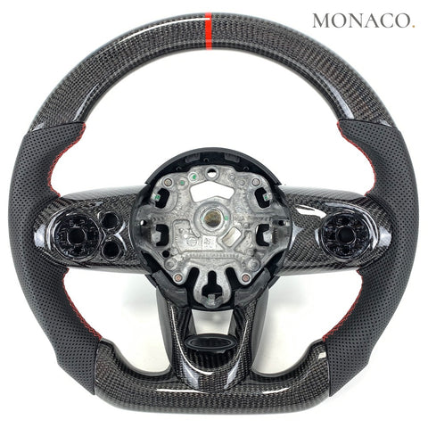 Custom carbon fiber steering wheel for Mini Cooper Cooper S & JCW F55 F56 F57 (2014–2026): Carbon