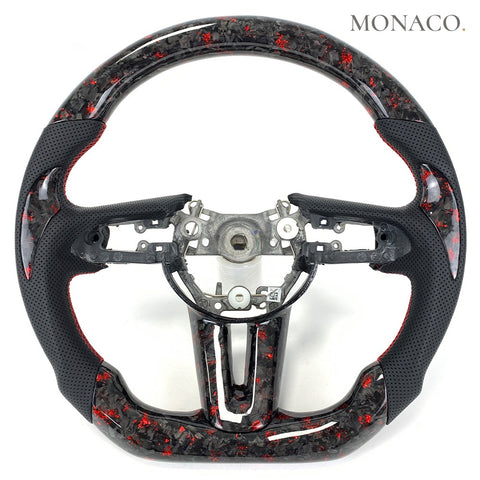 Custom carbon fiber steering wheel for Mazda Mazda3 Mazda6 CX-3 CX-4 CX-5 (2014–2018): Forged Carbon