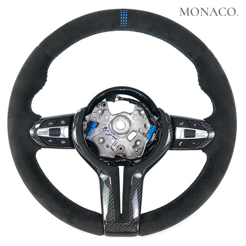 Custom carbon fiber steering wheel for BMW M5 F10, M6 F12 F13, M3 F80, 3 Series F30 (2012–2020): All Suede