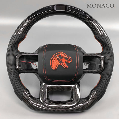 Custom carbon fiber steering wheel for Ford F-150 Raptor (2018–2024): LED Carbon