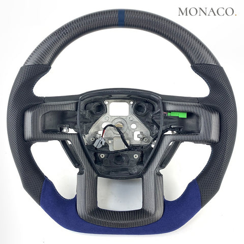 Custom carbon fiber steering wheel for Ford F-150 Raptor F-250 (2015–2020): Matte Carbon