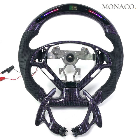 Custom carbon fiber steering wheel for Infiniti G37x-G37S-G37-G35-G25 (2010–2016): Purple
